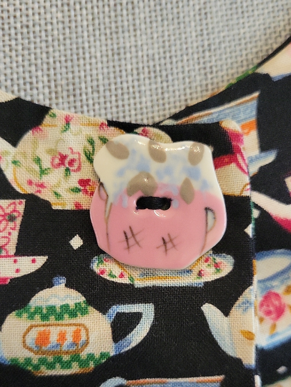 Vtg Dogwood Lane Teacup Jumper Dress - Picture 2 of 8